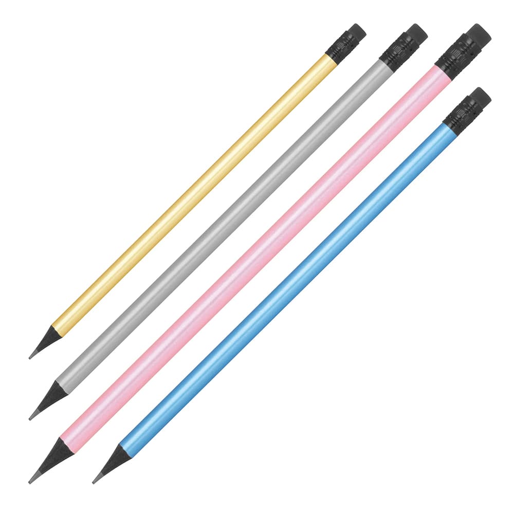 Bleistift mit Radiergummi in Metallic-Farben Orven-3