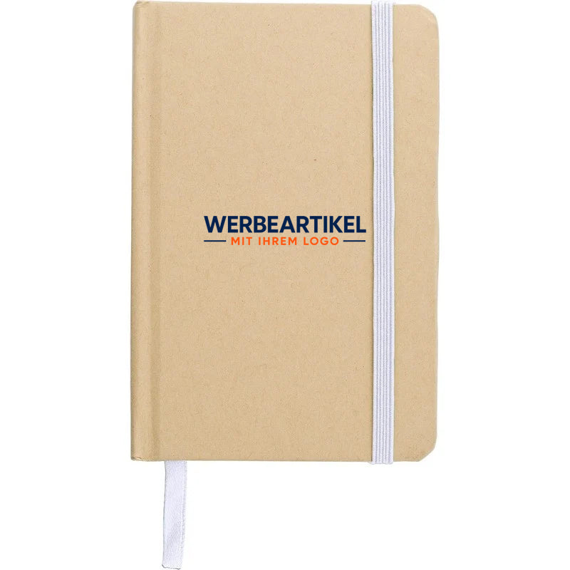 Notizbuch A6 aus recyceltem Kraftpapier, fester Einband-zoom-
