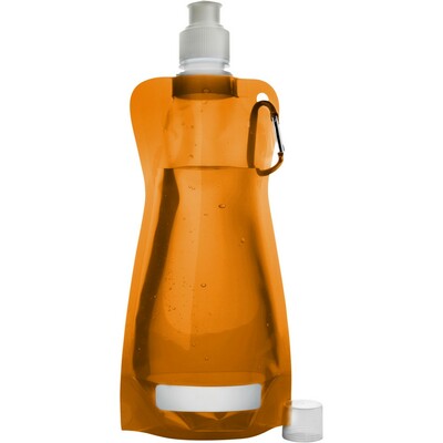 Trinkflasche 420 ml mit Karabinerhaken, faltbar-zoom-
