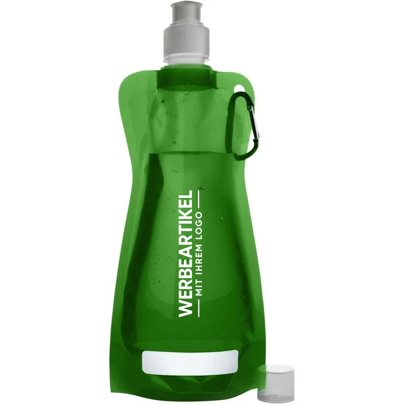 Trinkflasche 420 ml mit Karabinerhaken, faltbar-3
