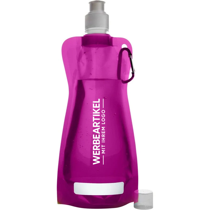 Trinkflasche 420 ml mit Karabinerhaken, faltbar-zoom-