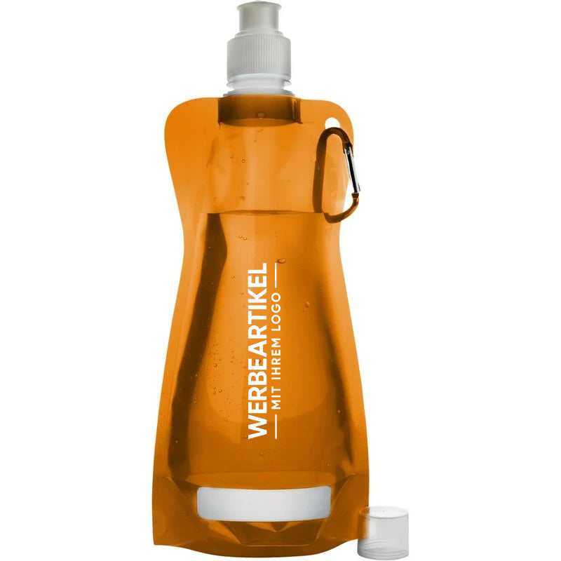 Trinkflasche 420 ml mit Karabinerhaken, faltbar-13