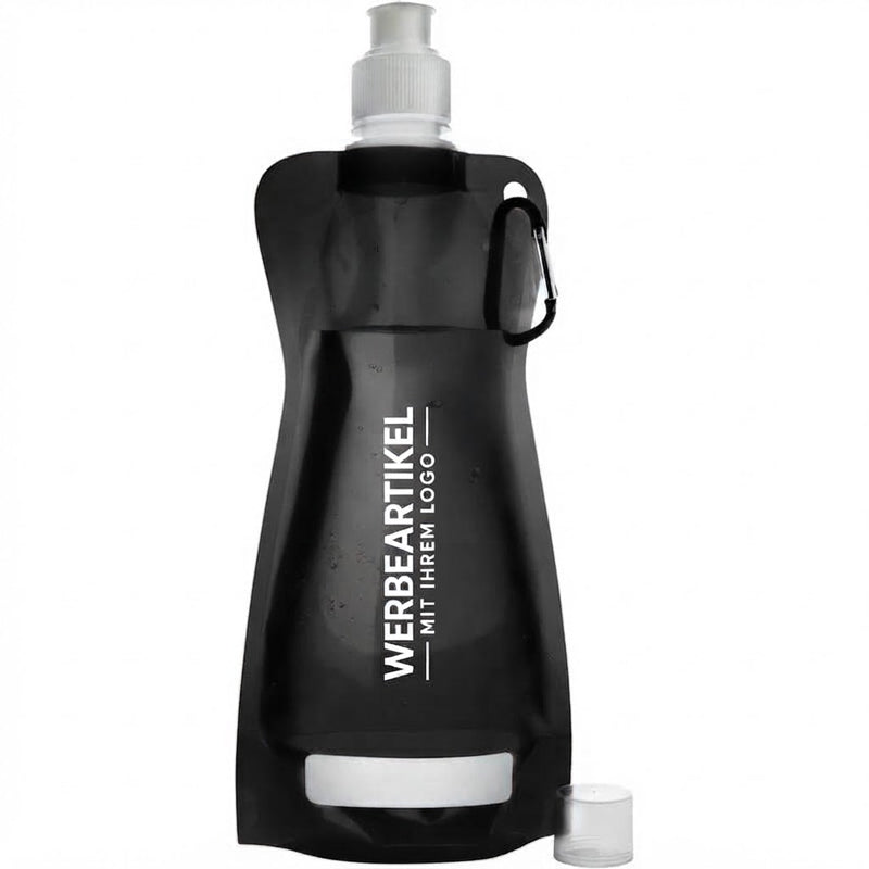 Trinkflasche 420 ml mit Karabinerhaken, faltbar-4