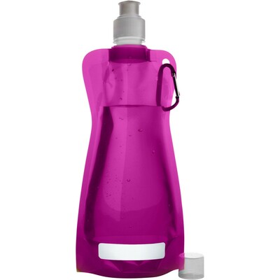 Trinkflasche 420 ml mit Karabinerhaken, faltbar-zoom-